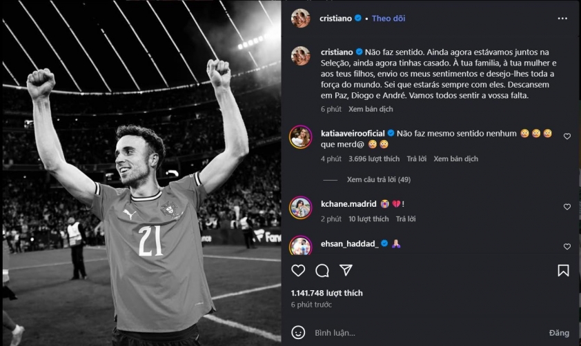Ronaldo chính thức lên tiếng về thảm kịch của Diogo Jota 659721