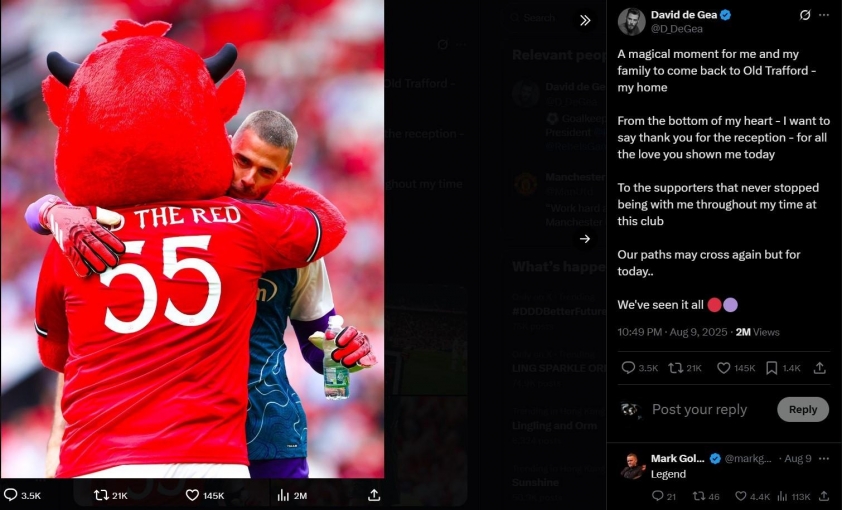 De Gea chính thức có động thái về việc tái hợp MU 687265