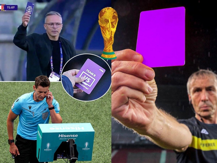 Thẻ tím được sử dụng tại U20 World Cup (Ảnh: X ESPN).