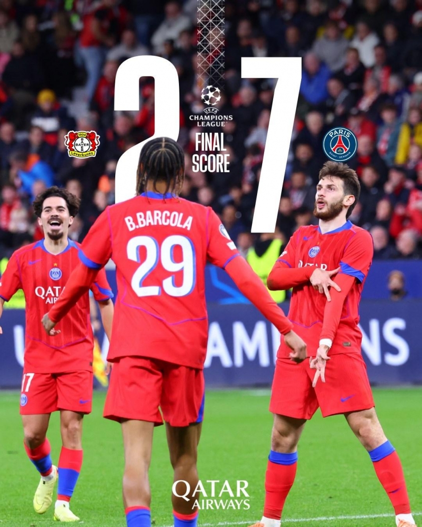 PSG hủy diệt Bayer Leverkusen với 9 bàn thắng tại Cúp C1 5 Đại diện nước Pháp tiếp tục thị uy sức mạnh tại châu Âu