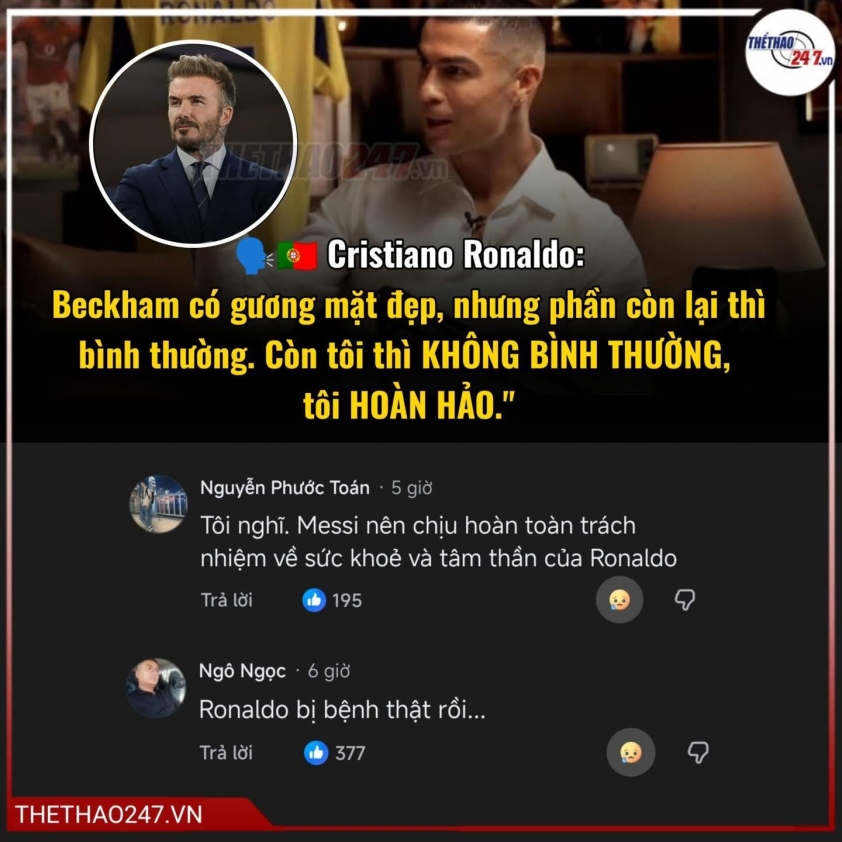 Ronaldo tự tin khẳng định hấp dẫn hơn cả David Beckham 4 Ronaldo khẳng định mình hấp dẫn hơn David Beckham 736516