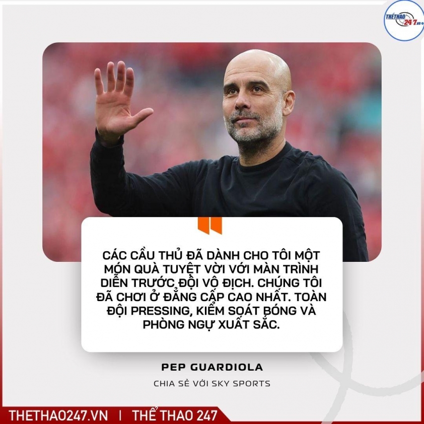 Pep Guardiola: 'Hạ gục Liverpool là món quà tuyệt vời nhất mà các học trò dành cho tôi' 738190