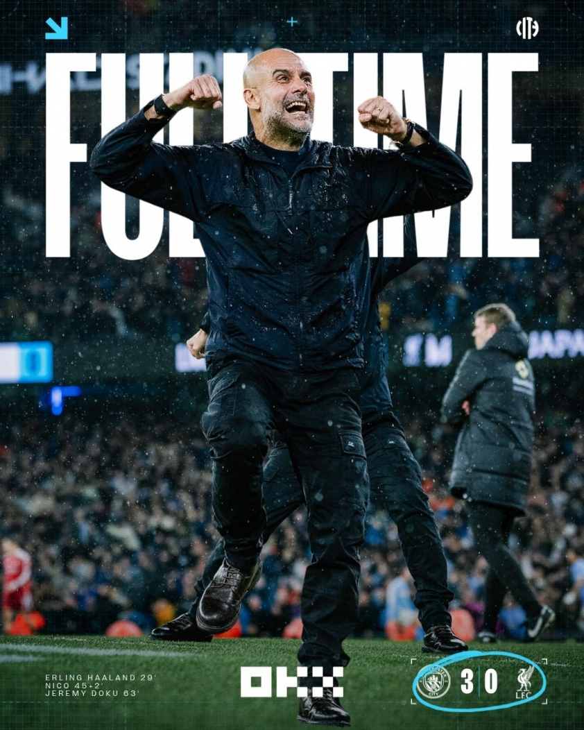 Man City đánh bại Liverpool, vươn lên vị trí thứ 2 Ngoại hạng Anh 5 Trực tiếp Man City 3-0 Liverpool: Sức mạnh áp đảo 738183