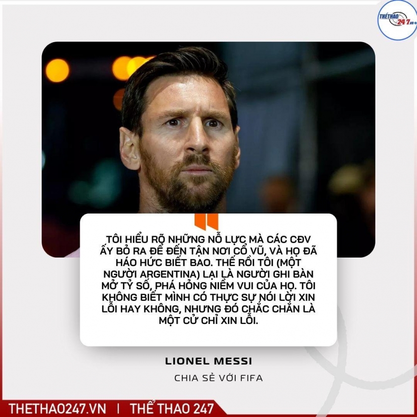 Messi gửi lời xin lỗi đặc biệt đến một đối thủ sau khi lập công 6 Lionel Messi gửi lời xin lỗi duy nhất đến đối thủ sau khi... ghi bàn! 739630