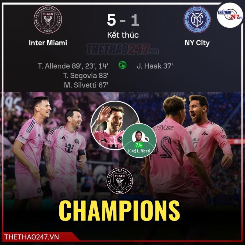 Messi chính thức lập kỷ lục lịch sử chưa từng có! 4 Inter Miami lãnh đạo trong trận đấu