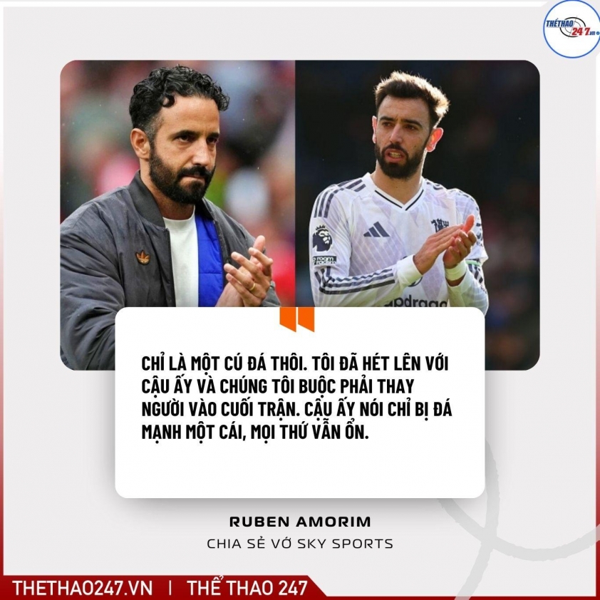 HLV Ruben Amorim cập nhật tình hình chấn thương của Bruno Fernandes 6 HLV Ruben Amorim đưa ra tuyên bố về chấn thương của Bruno Fernandes 751020