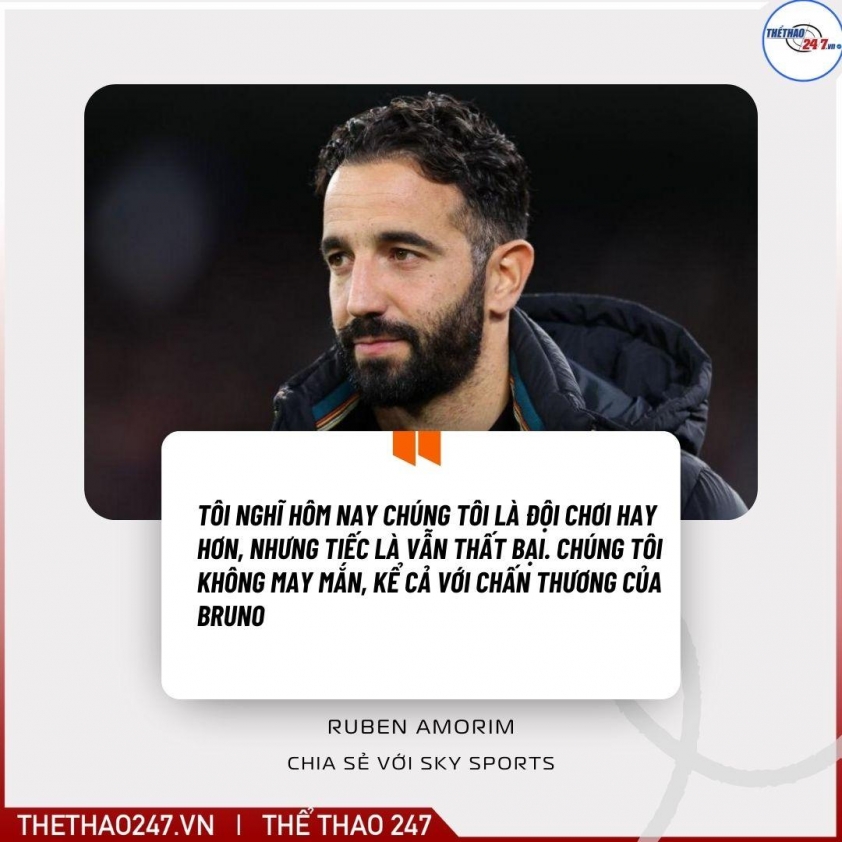 HLV Ruben Amorim: 'Hôm nay MU đá hay hơn nhưng vẫn thua' 765016