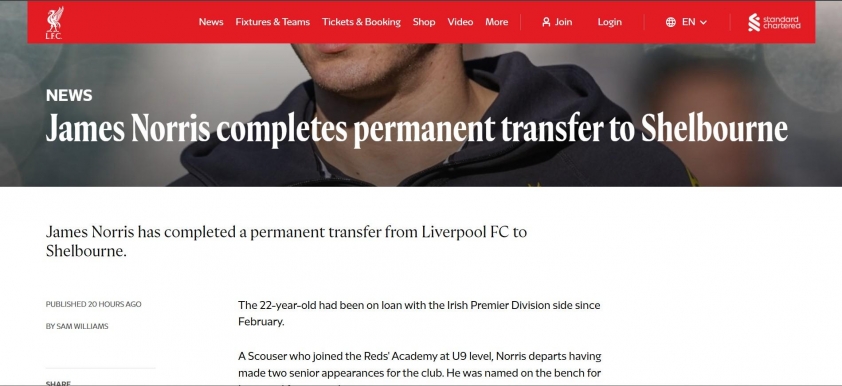 CHÍNH THỨC: Liverpool chia tay một cầu thủ sau 6 năm gắn bó 771680