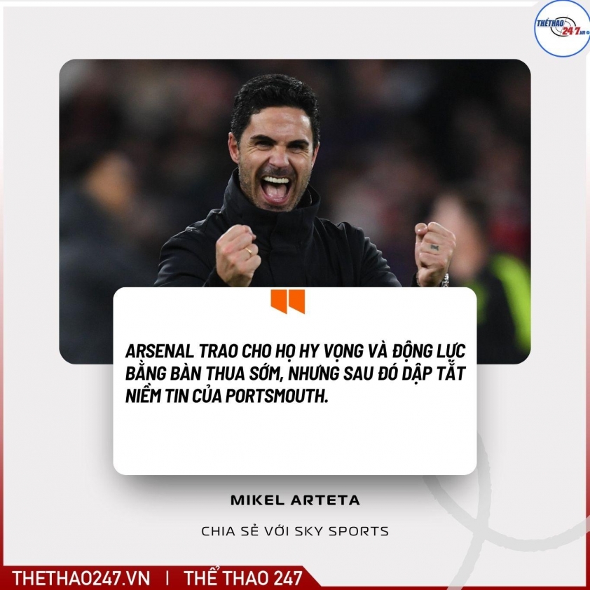 HLV Mikel Arteta: 'Arsenal đã gieo hy vọng cho đối thủ rồi dập tắt nó' 776918