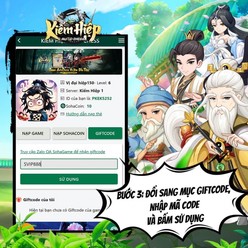 Code Kiếm Hiệp Auto Chess mới nhất và cách nhập 640699