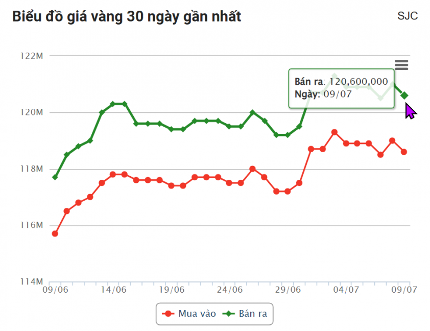 Giá vàng hôm nay sáng 9/7: Bất ngờ lao dốc 662607