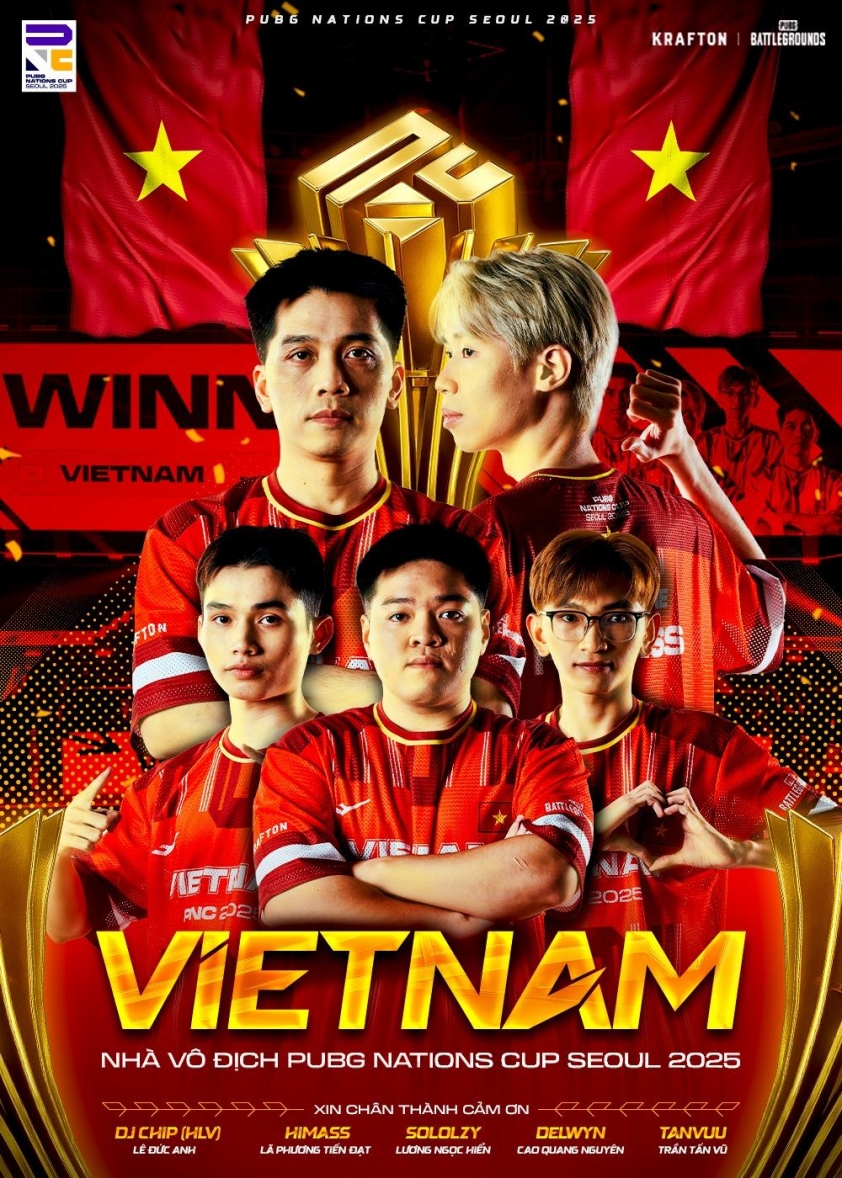 PNC 2025: Việt Nam vô địch thế giới bộ môn PUBG 673150