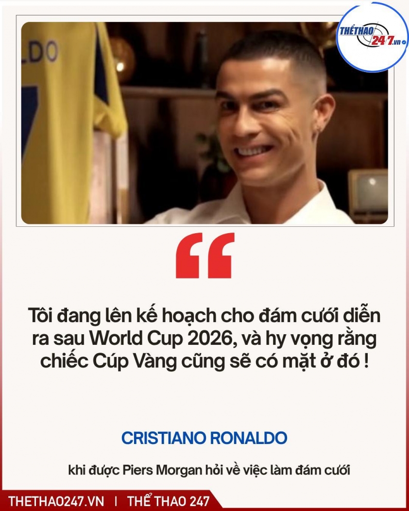 Ronaldo ủng hộ Arsenal vô địch Premier League và lên kế hoạch cưới cúp Vàng 9 Cristiano Ronaldo chỉ thẳng khả năng vô địch của MU 734770