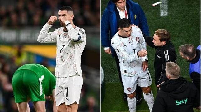 Ronaldo nhận thẻ đỏ, CĐV Ireland chế giễu với hành động 'khóc lóc' 741027