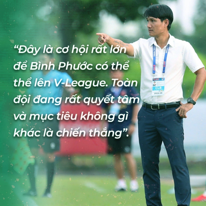 HLV Bình Phước chỉ thẳng mục tiêu duy nhất trận play-off gặp Đà Nẵng 655850