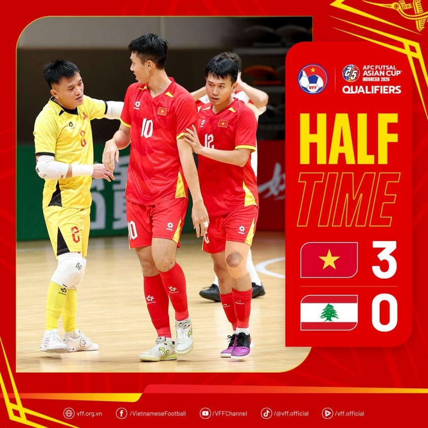 Trực tiếp futsal Việt Nam 3-0 Li Băng: Liên tục ghi bàn 710266