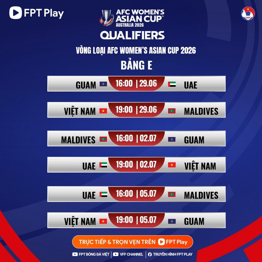 Xem trực tiếp ĐT nữ Việt Nam tại vòng loại Asian Cup 2026 ở đâu? 656008
