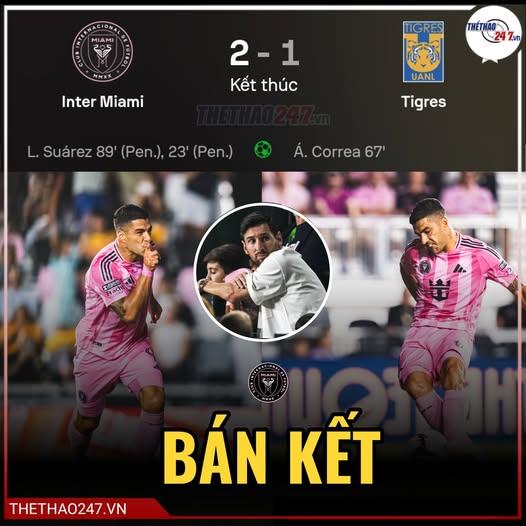Vắng Messi, Suarez rực sáng đưa Inter Miami vào bán kết Leagues Cup 688913