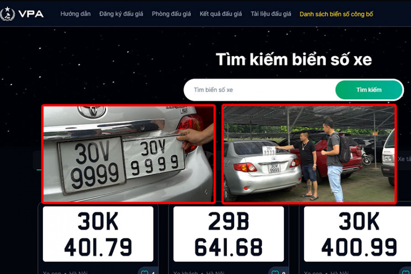 Quy định mới về giá khởi điểm của biển số