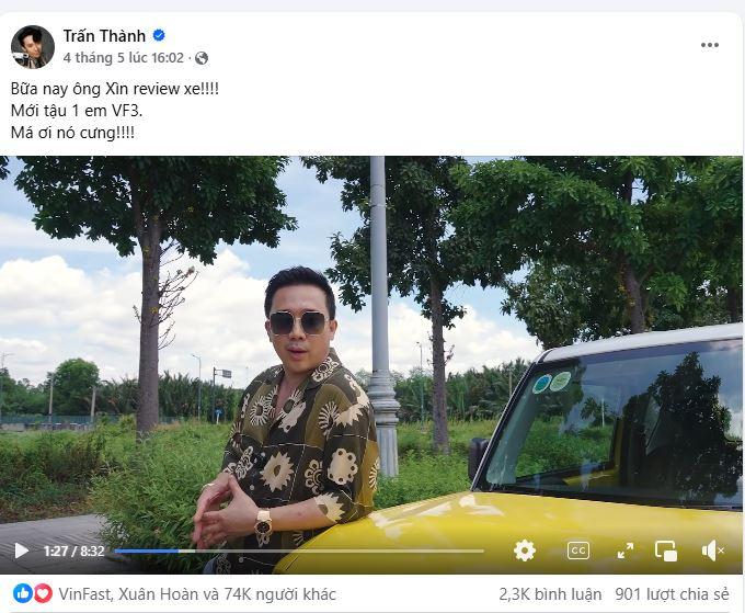 Trấn Thành “tậu” VinFast VF 3 với màn review cực duyên 631225