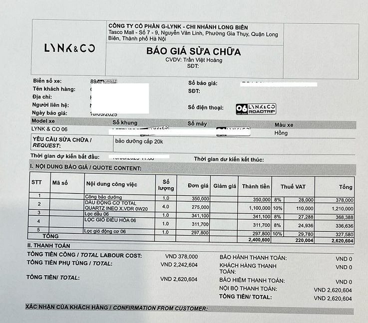 Chi phí bảo dưỡng Lynk & Co 06 sau 20.000 km: Có thực sự “dễ chịu” như lời đồn? 633665