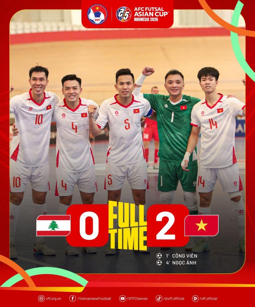 "Futsal Việt Nam ghi bàn nhanh trước Lebanon: Tuyển thủ chia sẻ gì?" 5 fs3