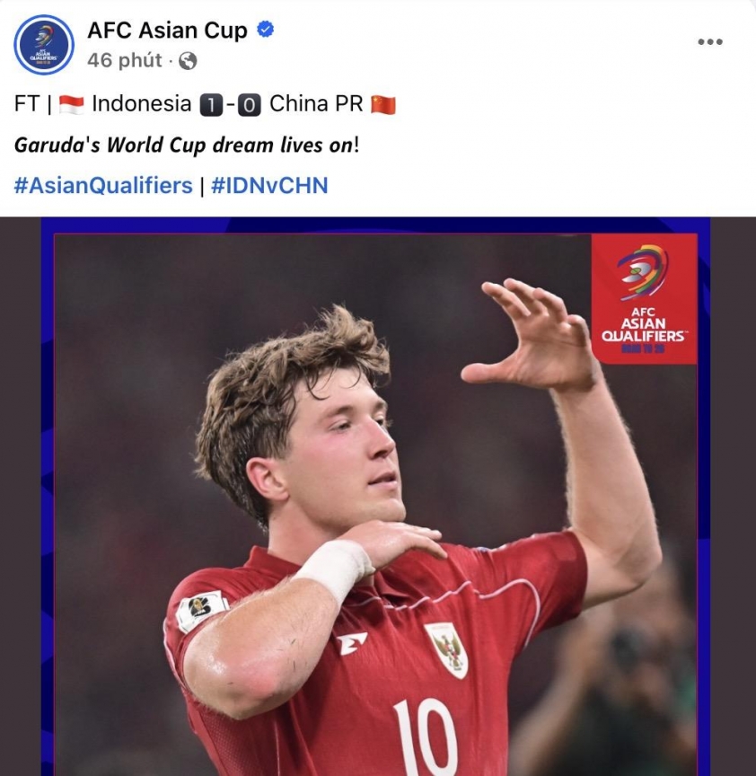 AFC thốt lên 1 điều về cơ hội dự World Cup của Indonesia 645418