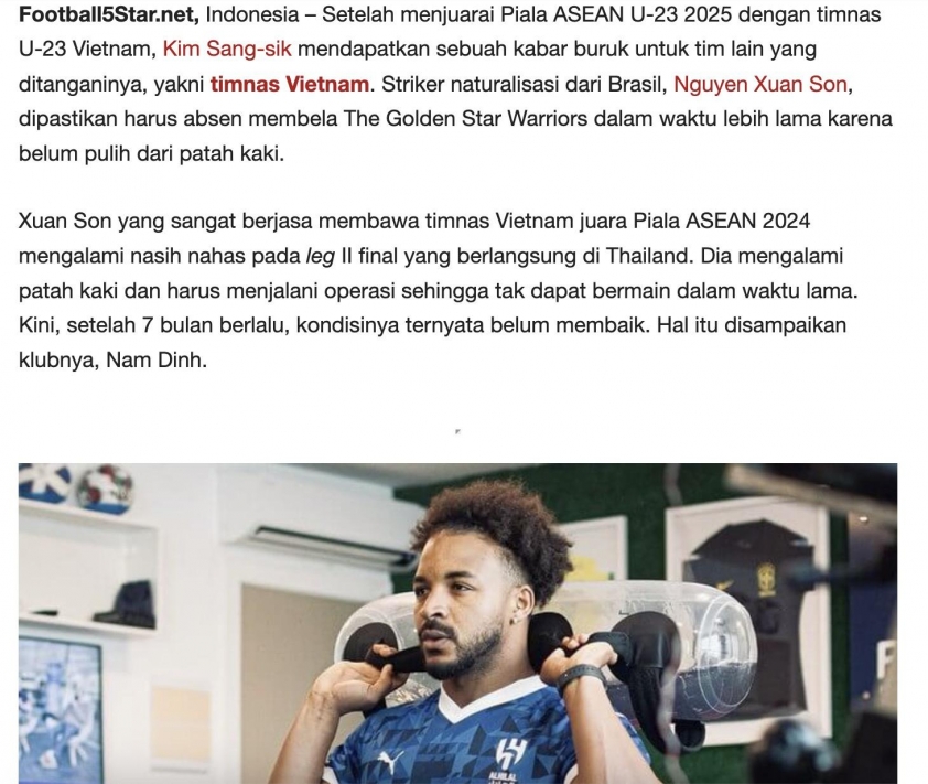 Truyền thông Indonesia phản ứng khi Xuân Son nghỉ hết năm 2025 679491