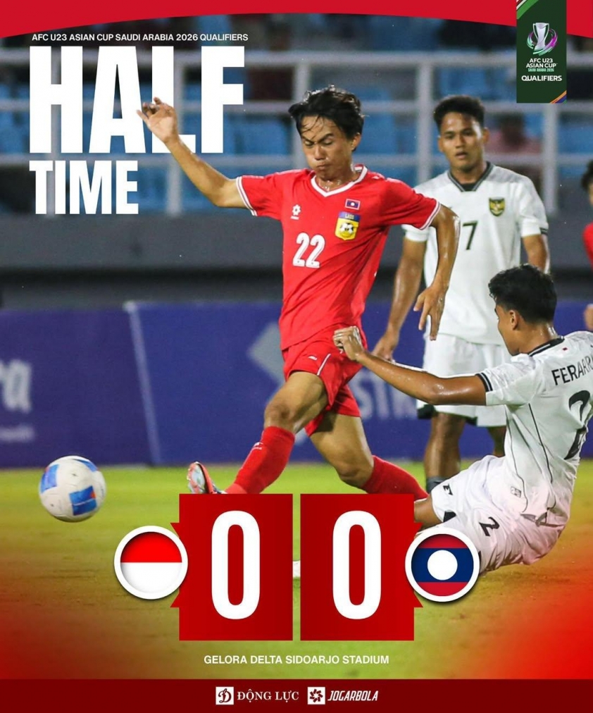 “Địa chấn Lào chuẩn bị cho U23 Indonesia ở vòng loại châu Á” 10 Trực tiếp U23 Indonesia 0-0 U23 Lào: Hết hiệp 1