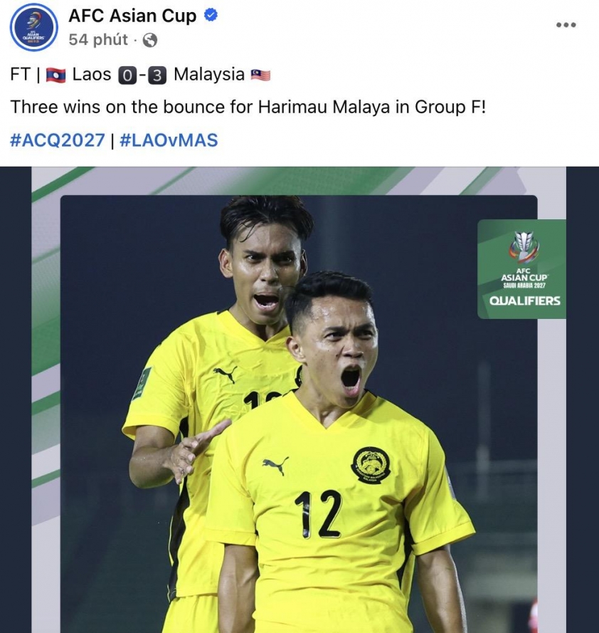 AFC thốt lên 1 điều khi Malaysia vẫn dẫn đầu VL Asian Cup 719353