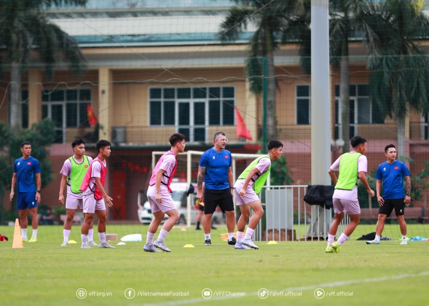 U17 Việt Nam đang miệt mài tập luyện trước vòng loại U17 châu Á 2025