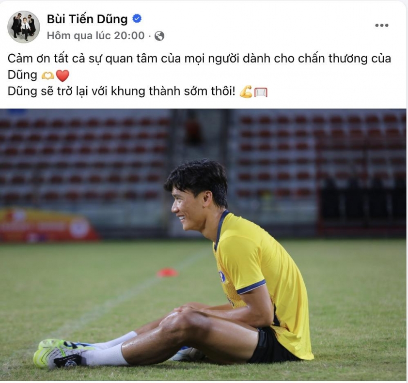 Thủ môn Bùi Tiến Dũng thông báo tin vui về chấn thương của mình 5 Thủ môn Bùi Tiến Dũng báo tin cực vui về chấn thương 728177
