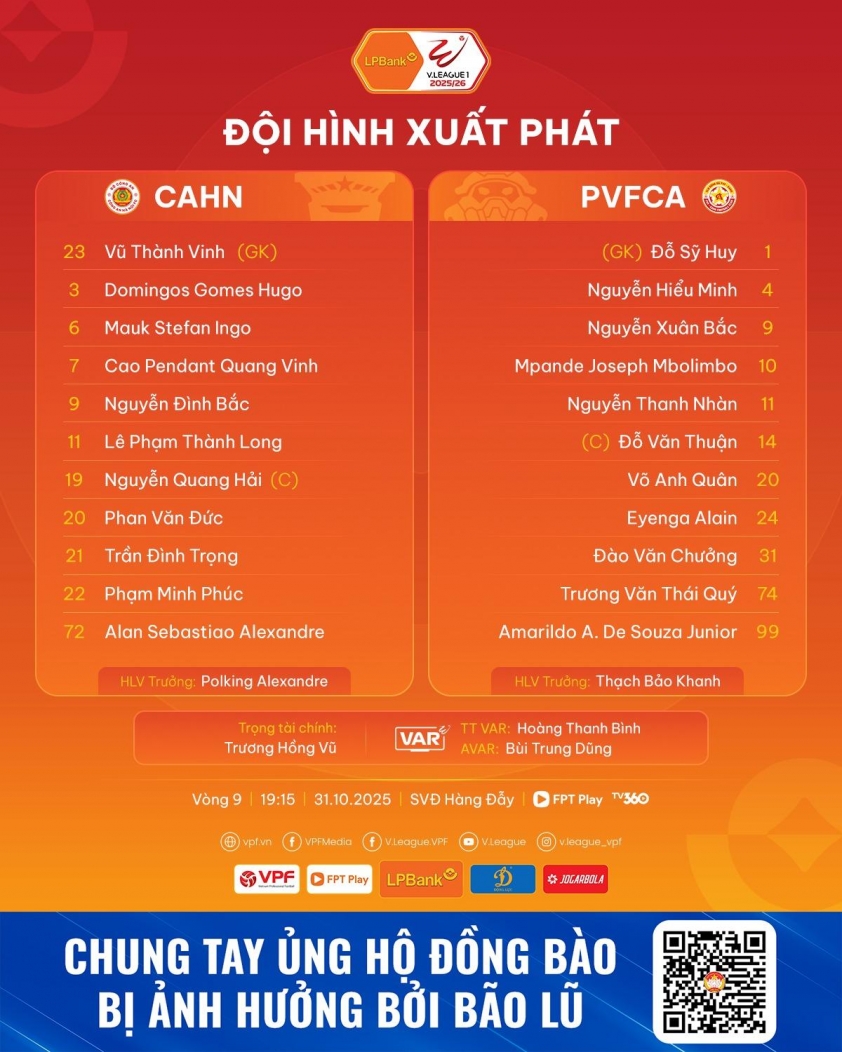 Alan tỏa sáng, CAHN dễ dàng thắng PVF CAND giữ mạch bất bại 14 Trực tiếp CAHN vs PVF CAND, 19h15 hôm nay 31/10 732233