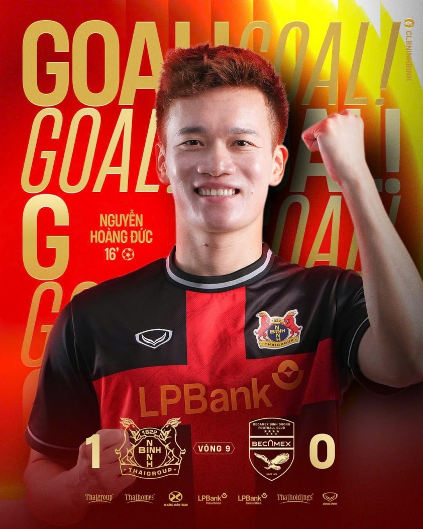 Trực tiếp Ninh Bình 1-0 Becamex TP HCM: Hoàng Đức mở điểm 732803