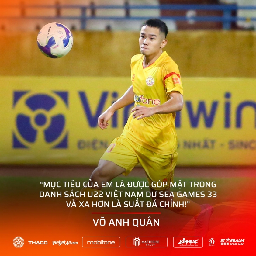 "Hậu vệ trái số 1 U23 Việt Nam quyết tâm tham gia SEA Games 33" 4 Võ Anh Quân chia sẻ mục tiêu khi được gọi lên U22 Việt Nam