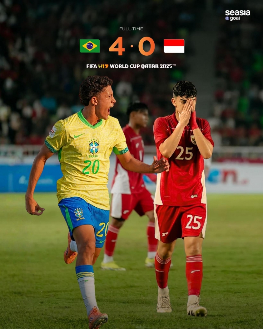 U17 Indonesia thua Brazil nhưng vẫn còn cơ hội tiến vào World Cup 4 Thua đậm Brazil, Indonesia vẫn có thể đi tiếp ở World Cup