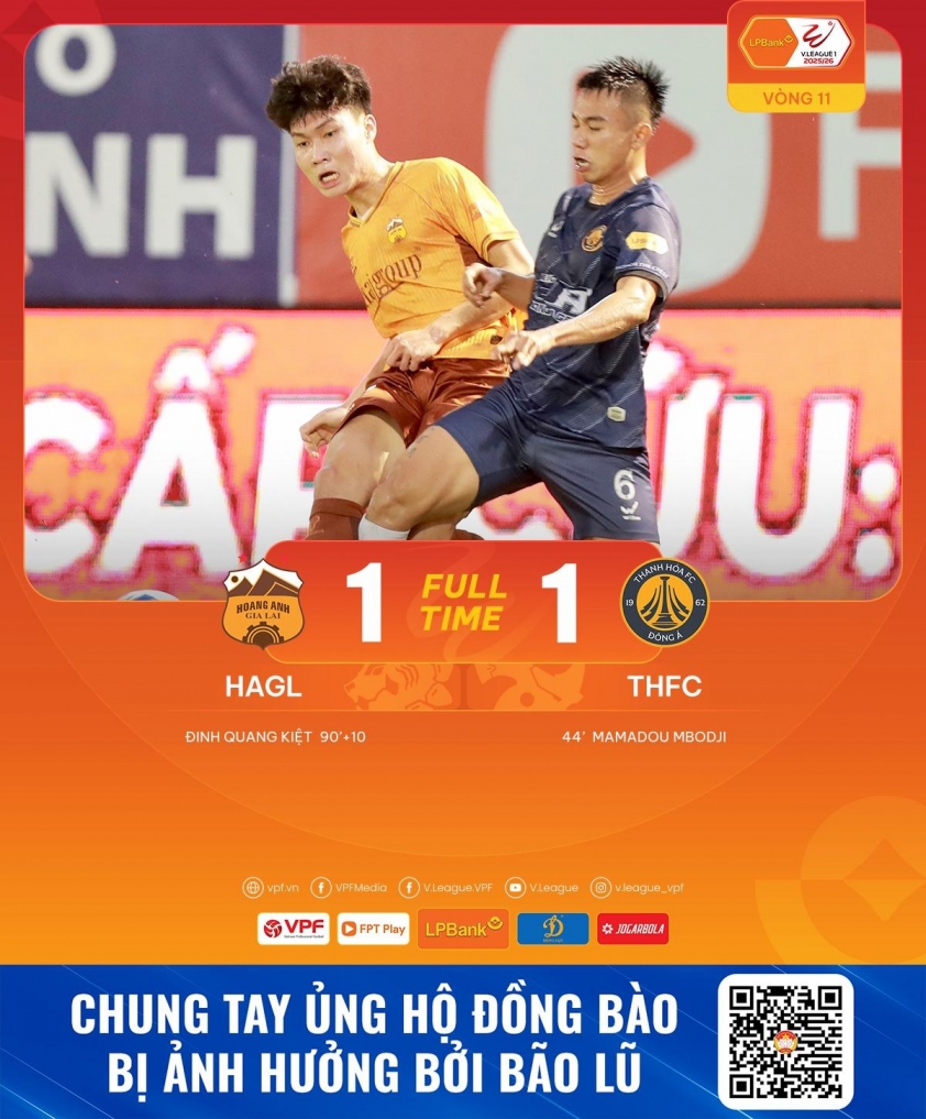 HAGL hòa Thanh Hóa ở phút cuối trong trận chung kết ngược 3 Ghi bàn phút cuối, HAGL hòa Thanh Hóa ở chung kết ngược 738023