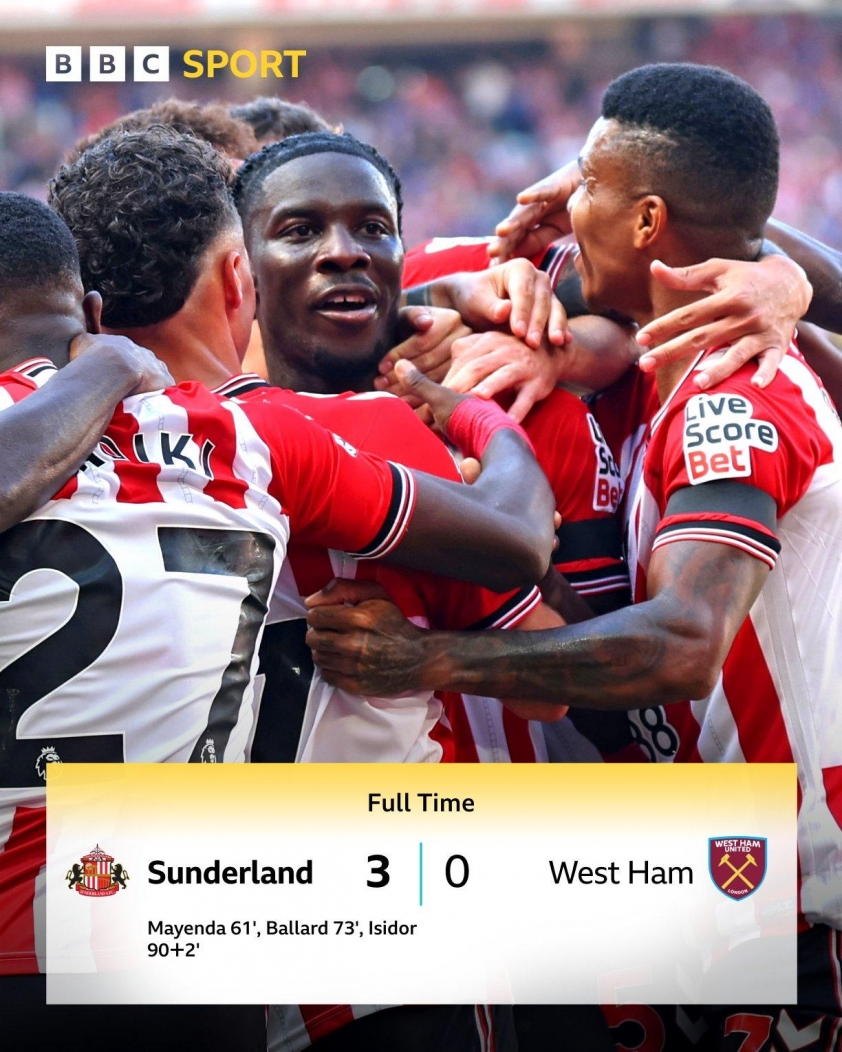 Sunderland đánh dấu ngày trở lại Premier League bằng chiến thắng tưng bừng 686220