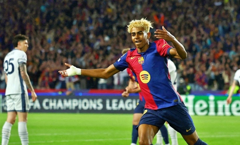 Yamal khiến cả hàng thủ inter Milan phải chao đảo dù mới chỉ 17 tuổi.