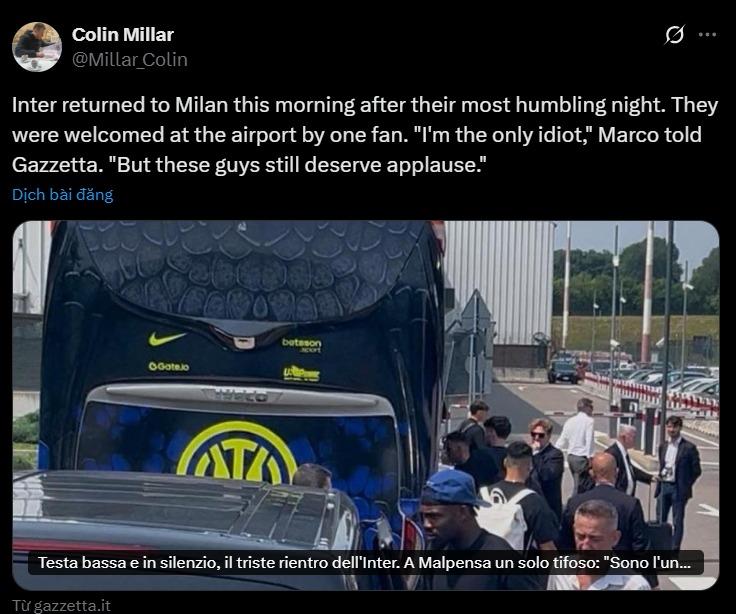 Bài đăng của một cổ động viên Inter