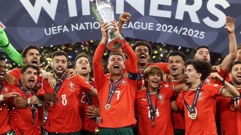 Đội tuyển Bồ Đào Nha ăn mừng chức vô địch Nations League