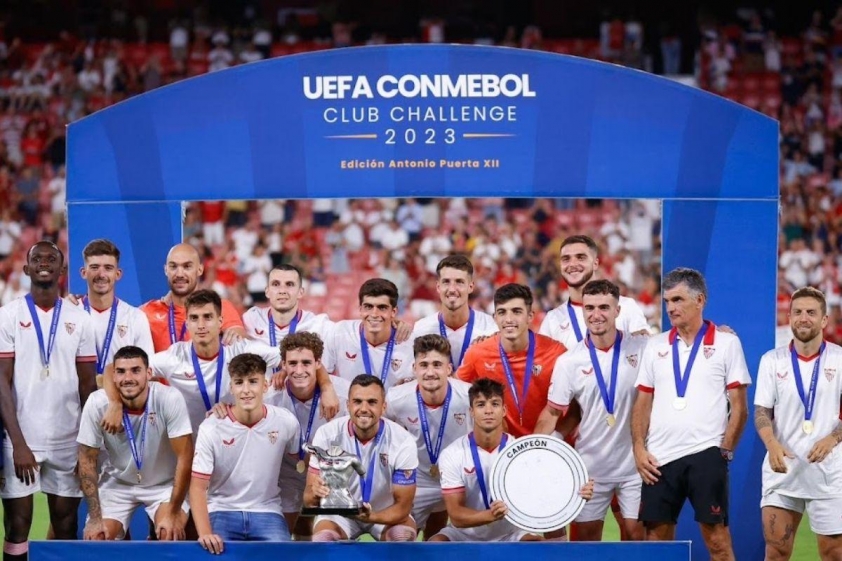 Sevilla giành chiến thắng tại UEFA-Conmebol Club Challenge 2023 (Ảnh: Getty).