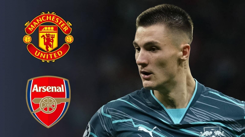 MU và Arsenal đang là 2 ứng viên sáng giá trong thương vụ Sesko. Ảnh: TeamTalk