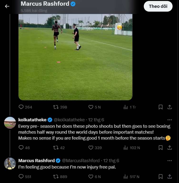 Tranh cãi giữa Rashford và CĐV trên MXH