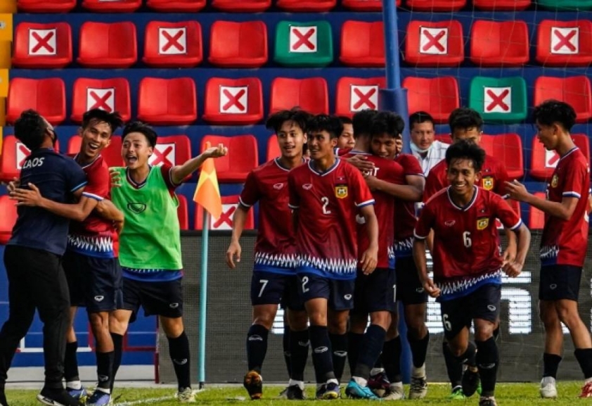 U23 Lào cũng không phải là đối thủ dễ bị bắt nạt. Ảnh: LFF