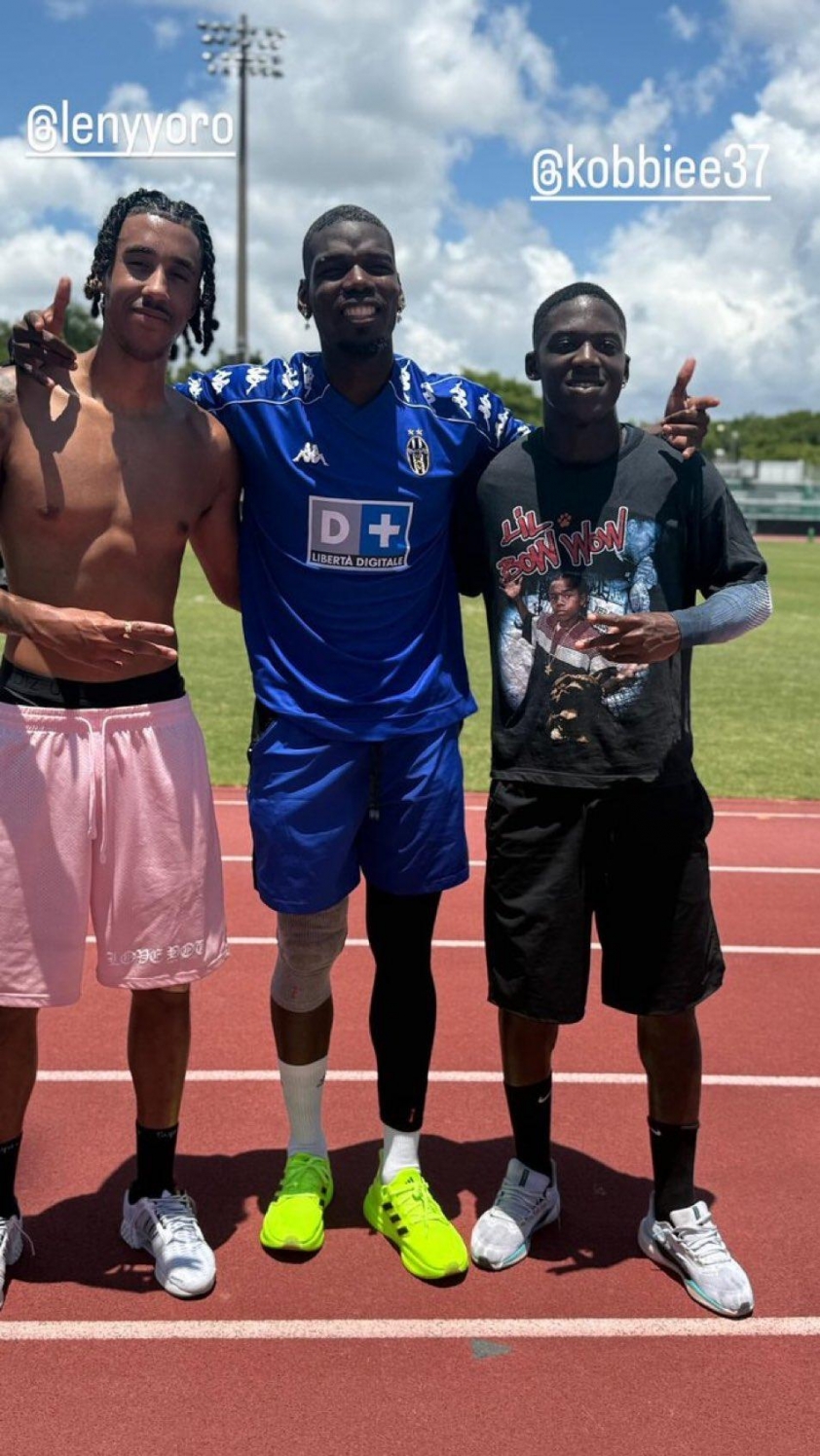 Pogba tập luyện với Yoro và Mainoo ( nguồn ảnh: Pogba Instagram )