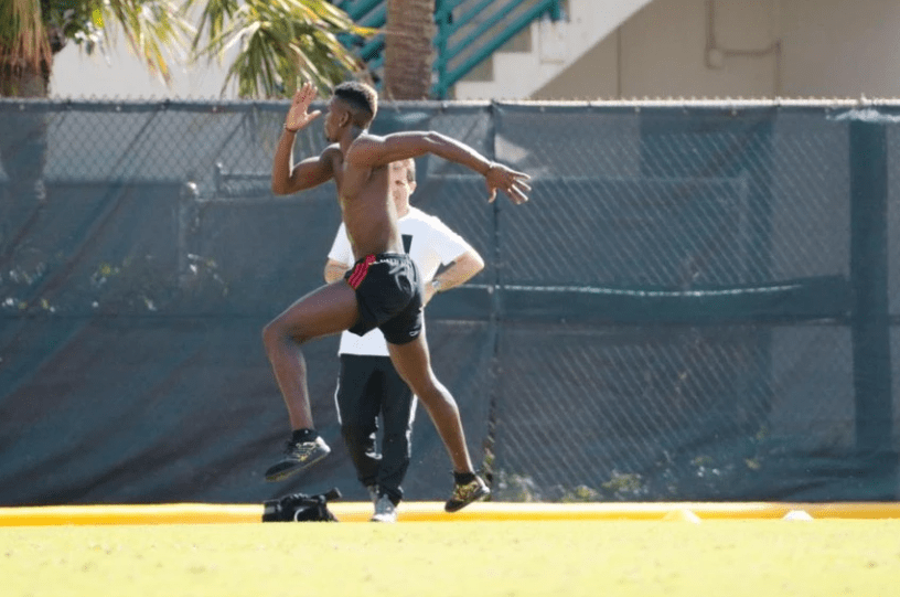 Pogba vẫn đang tích cực tập luyện để duy trì thể lực. Ảnh: GOAL