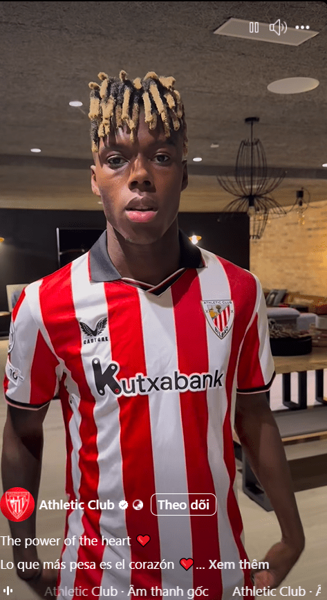 Nico Williams cũng đã bày tỏ sự hạnh phúc khi tiếp tục ở lại đội bóng xứ Basque