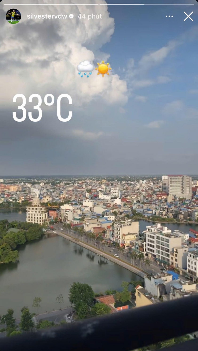Van Der Water chia sẻ hình ảnh thành phố Nam Định lên trang cá nhân