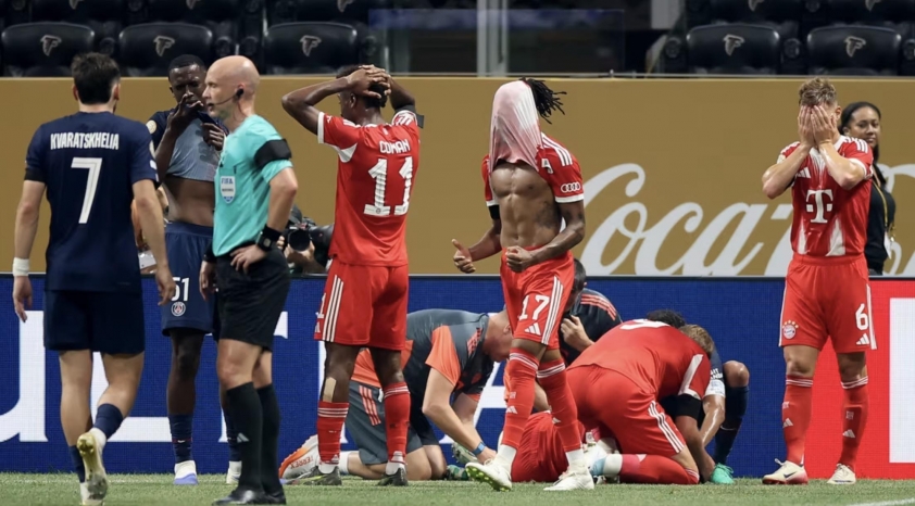 Chấn thương kinh hoàng của Musiala trong trận gặp PSG (nguồn ảnh: NBC)